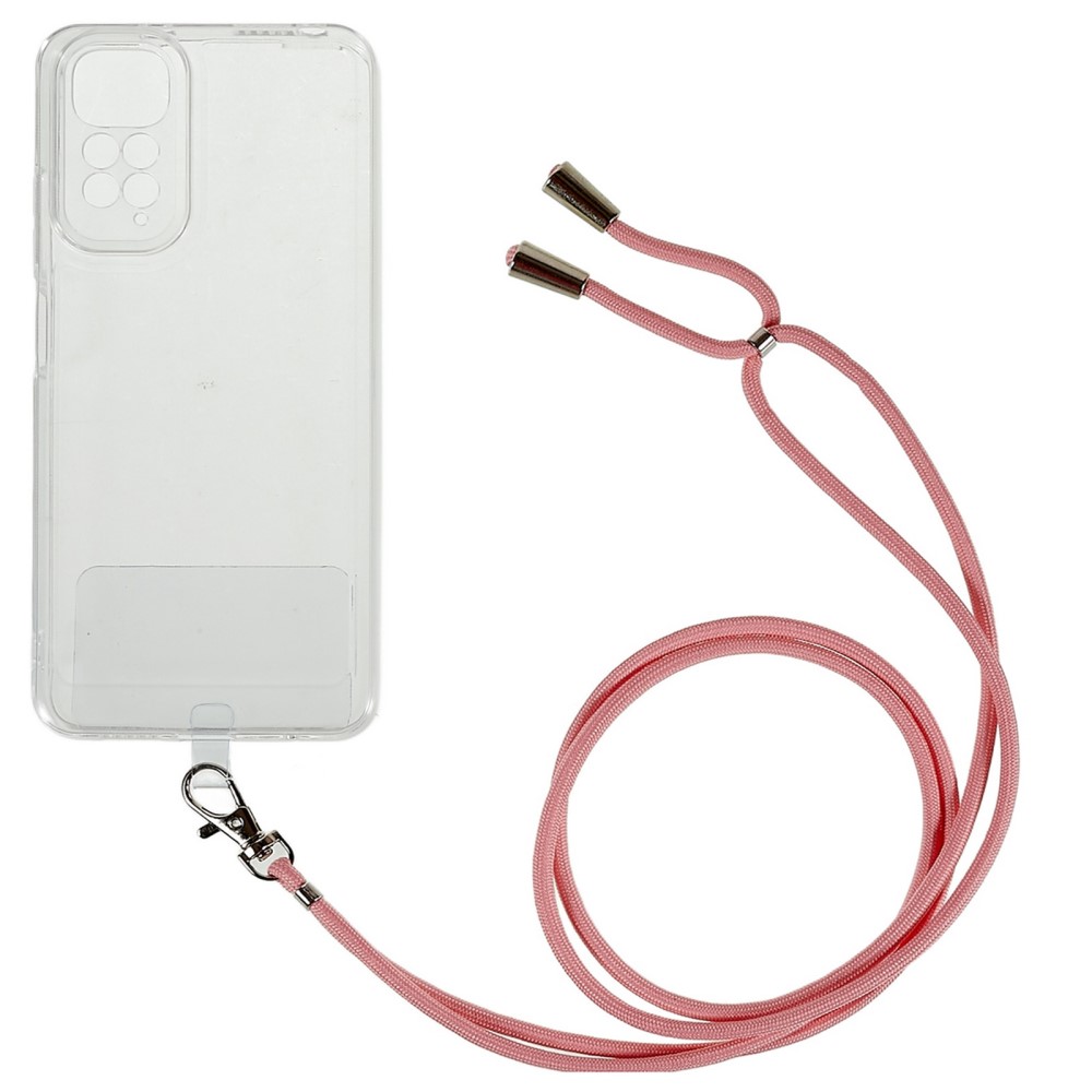 Διάφανη θήκη σιλικόνης TPU με κορδόνι ροζ για το  Xiaomi Redmi Note 11 4G/Note 11S 4G