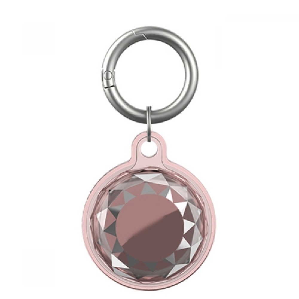 Θήκη σιλικόνης για AirTag αδιάβροχη με μπρελόκ Transparent Red