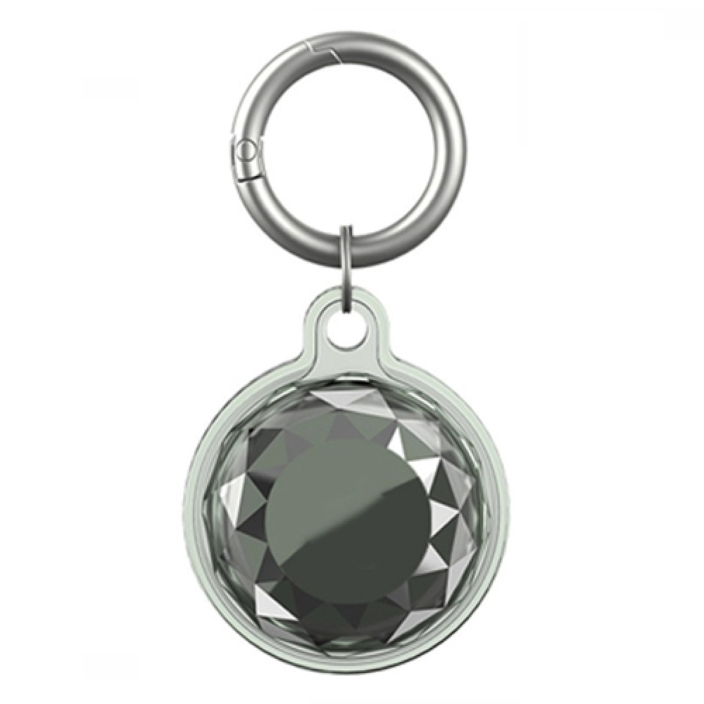 Θήκη σιλικόνης για AirTag αδιάβροχη με μπρελόκ Transparent Green