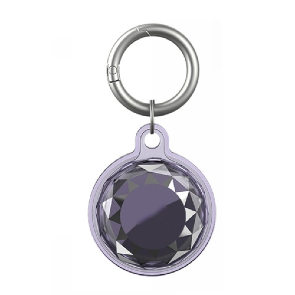Θήκη σιλικόνης για AirTag αδιάβροχη με μπρελόκ Transparent Purple
