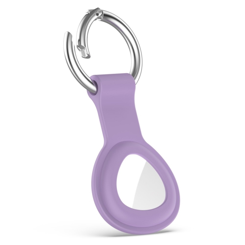 Θήκη σιλικόνης για AirTag Shockproof Anti-scratch με μπρελόκ Purple