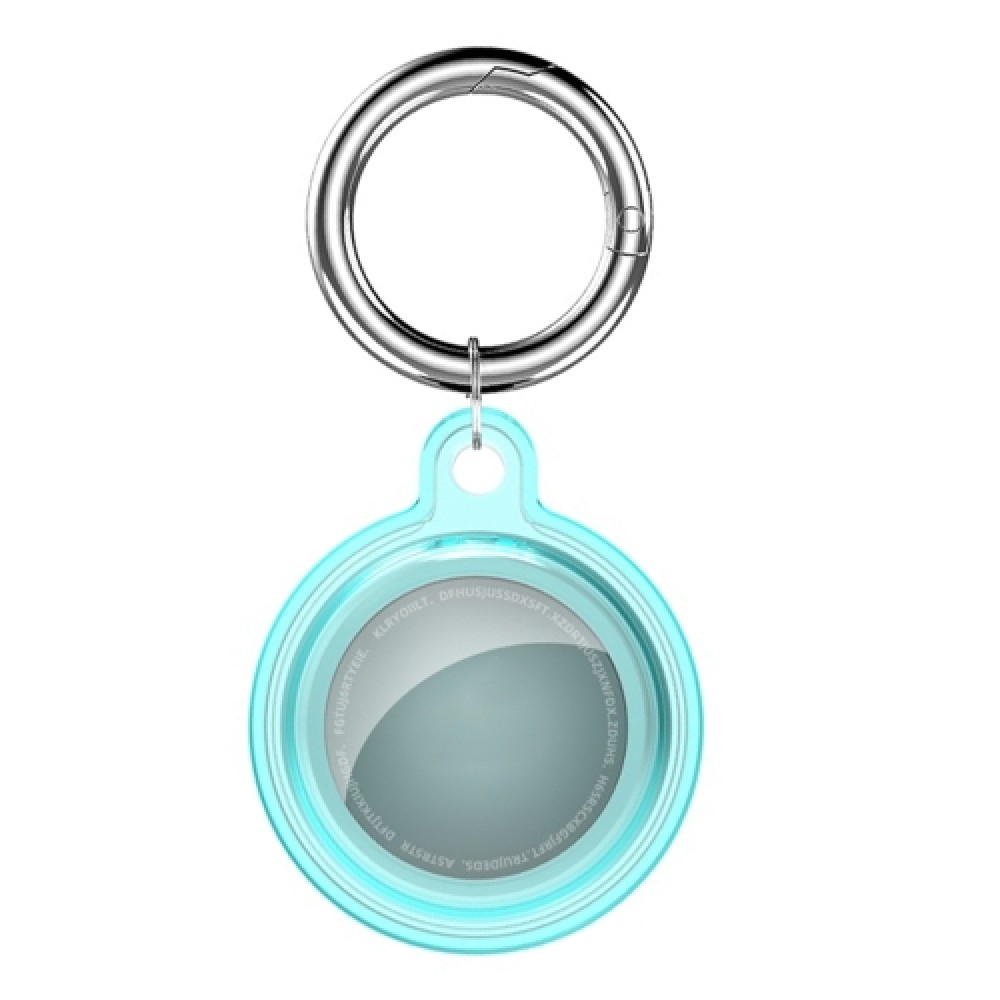 Θήκη σιλικόνης για AirTag Crystal Clear Shockproof με μπρελόκ Blue
