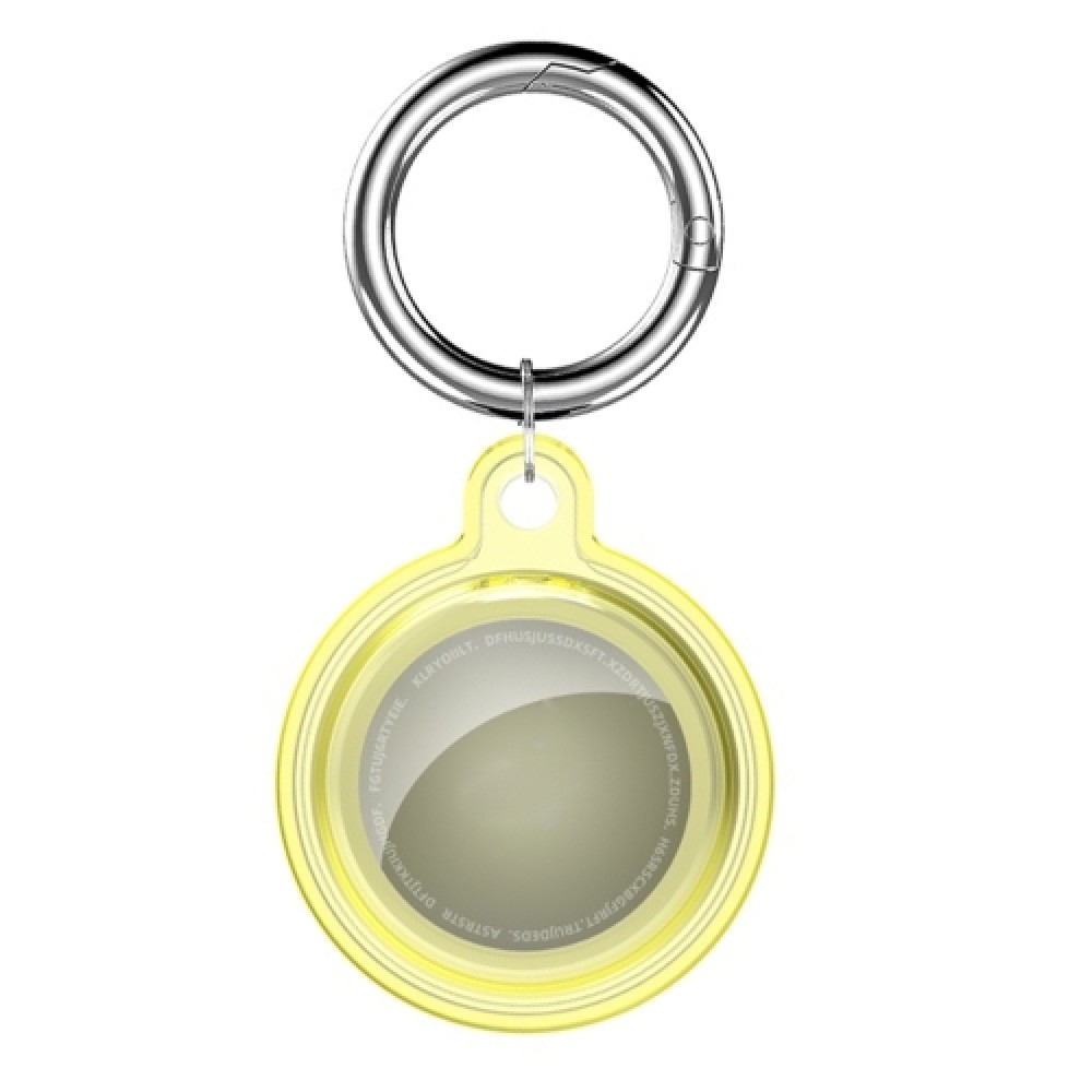 Θήκη σιλικόνης για AirTag Crystal Clear Shockproof με μπρελόκ Yellow