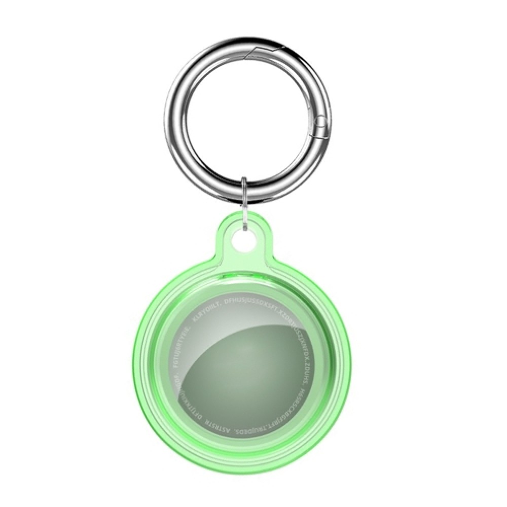 Θήκη σιλικόνης για AirTag Crystal Clear Shockproof με μπρελόκ Green