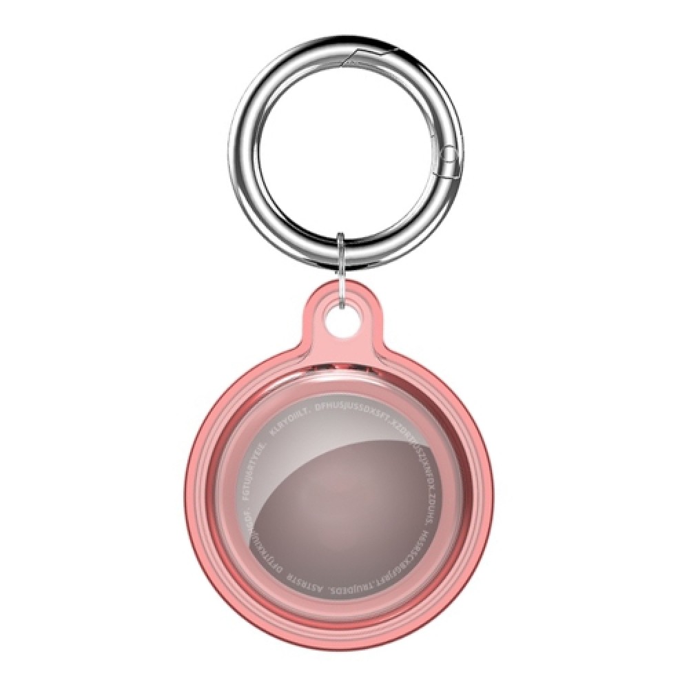 Θήκη σιλικόνης για AirTag Crystal Clear Shockproof με μπρελόκ Pink