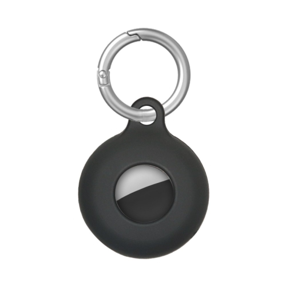 Θήκη σιλικόνης για AirTag Dual-Side Hollow με μπρελόκ Black