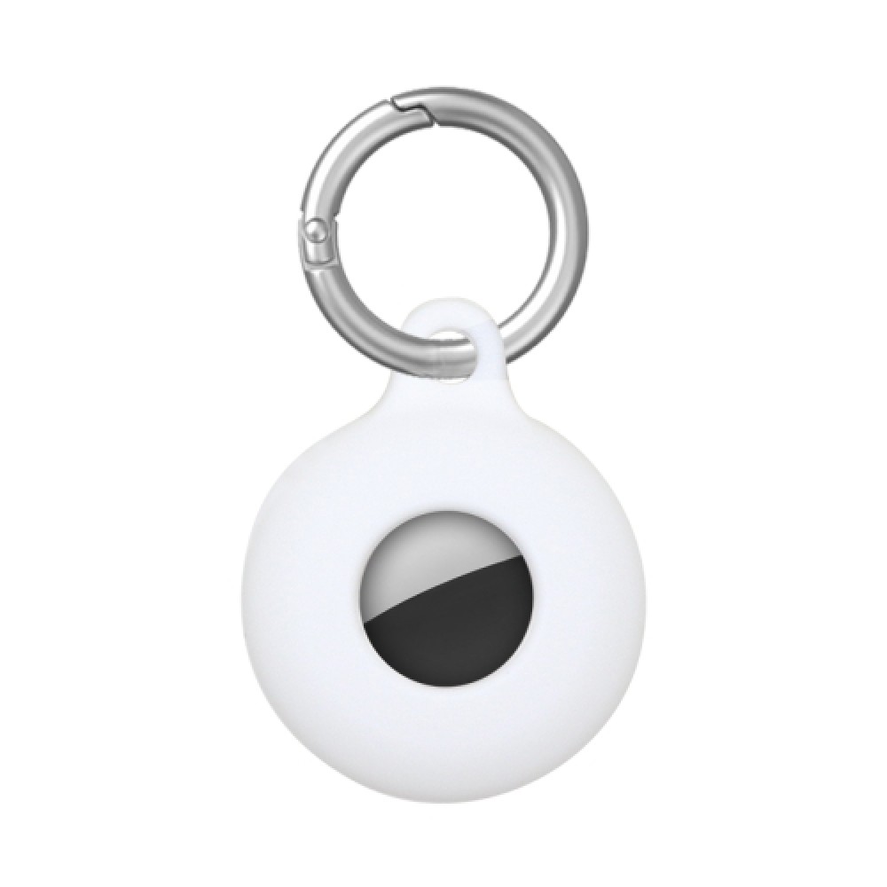 Θήκη σιλικόνης για AirTag Dual-Side Hollow με μπρελόκ White