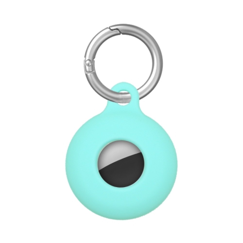 Θήκη σιλικόνης για AirTag Dual-Side Hollow με μπρελόκ Mint Green