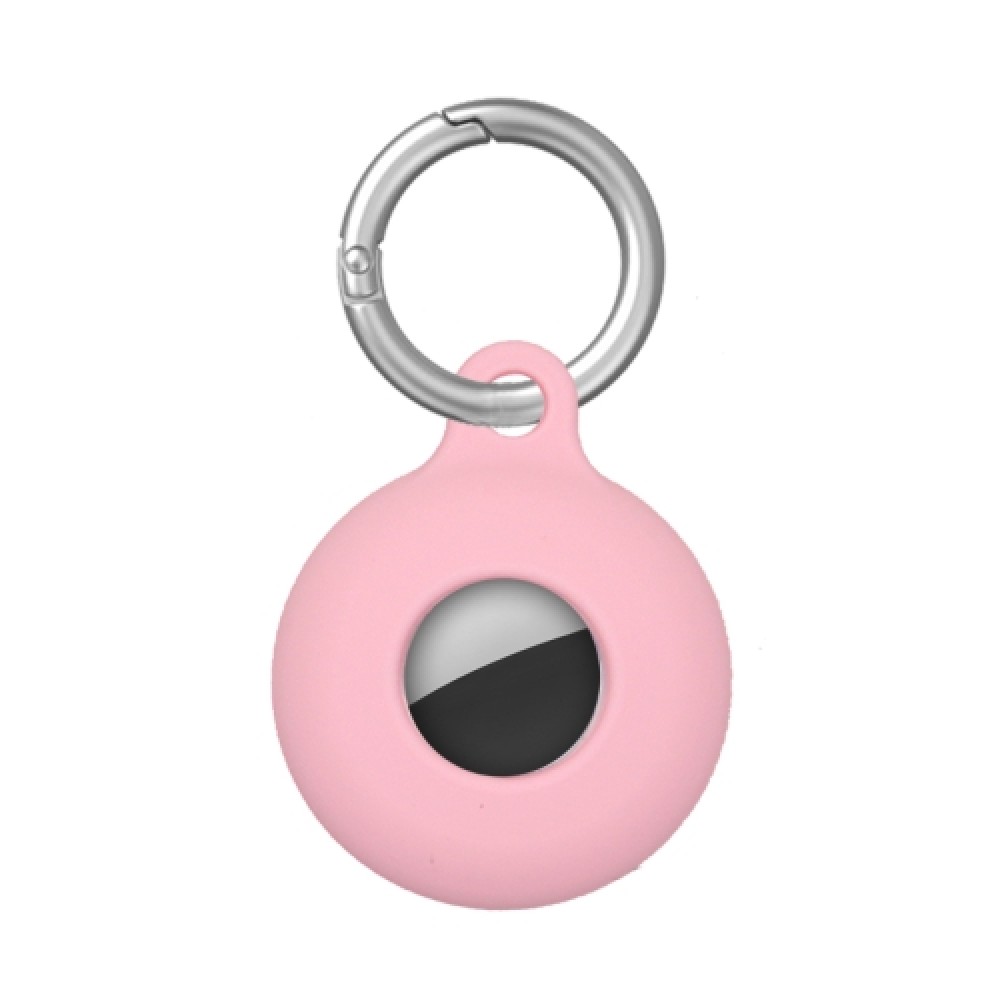 Θήκη σιλικόνης για AirTag Dual-Side Hollow με μπρελόκ Pink