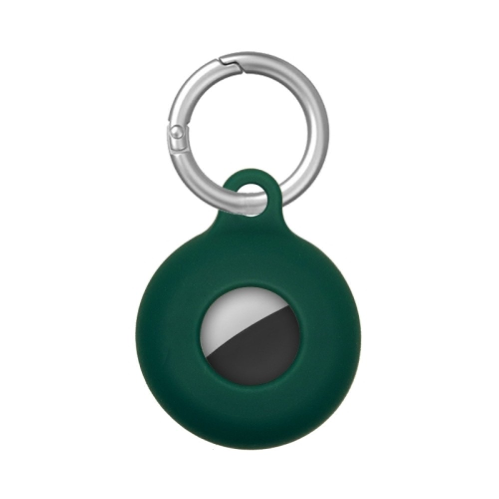 Θήκη σιλικόνης για AirTag Dual-Side Hollow με μπρελόκ Deep Green