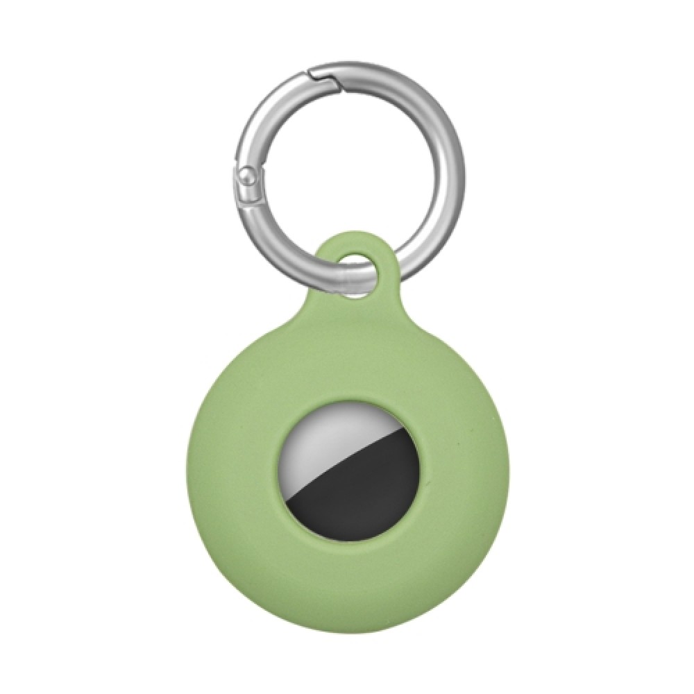 Θήκη σιλικόνης για AirTag Dual-Side Hollow με μπρελόκ Light Green