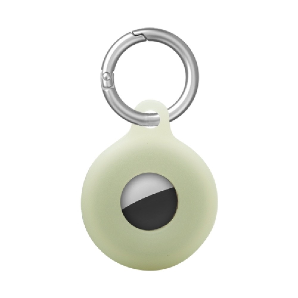 Θήκη σιλικόνης για AirTag Dual-Side Hollow με μπρελόκ Luminous Green