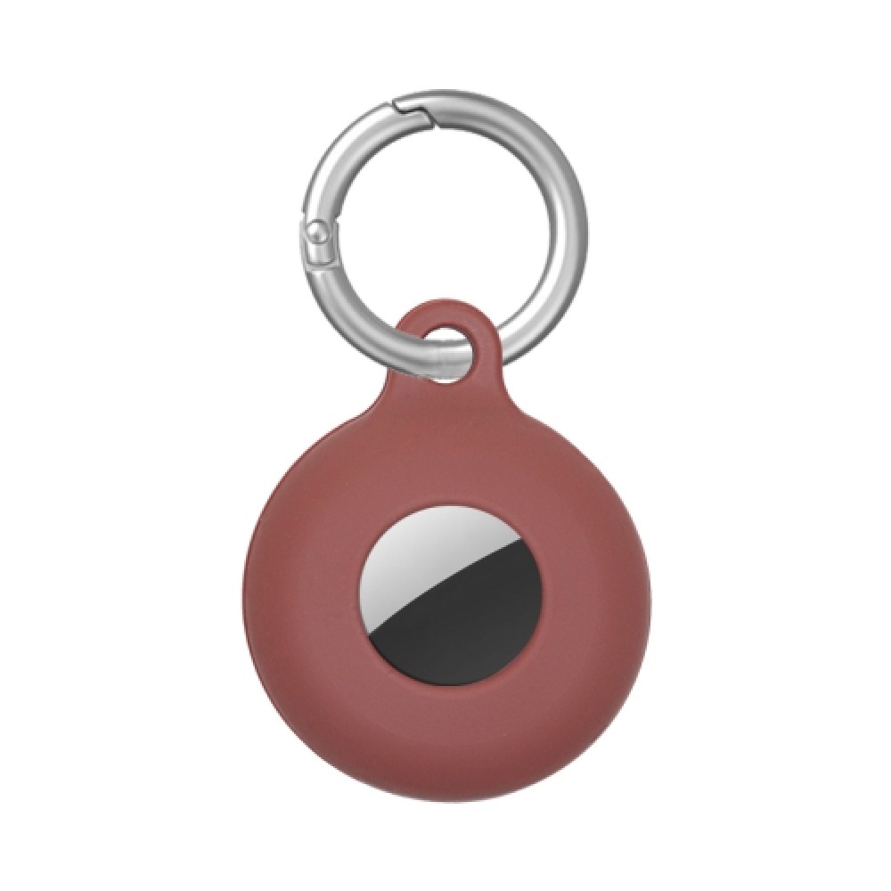 Θήκη σιλικόνης για AirTag Dual-Side Hollow με μπρελόκ Brown