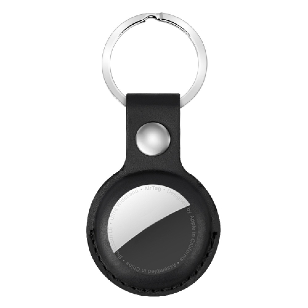 Δερμάτινη Θήκη για AirTag με μπρελόκ Black