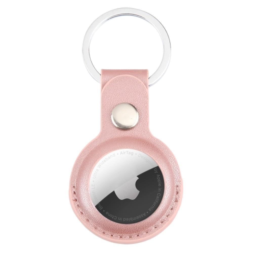 Δερμάτινη Θήκη για AirTag με μπρελόκ Sand Pink