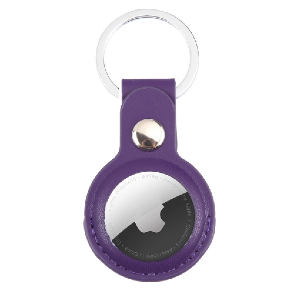 Δερμάτινη Θήκη για AirTag με μπρελόκ Purple