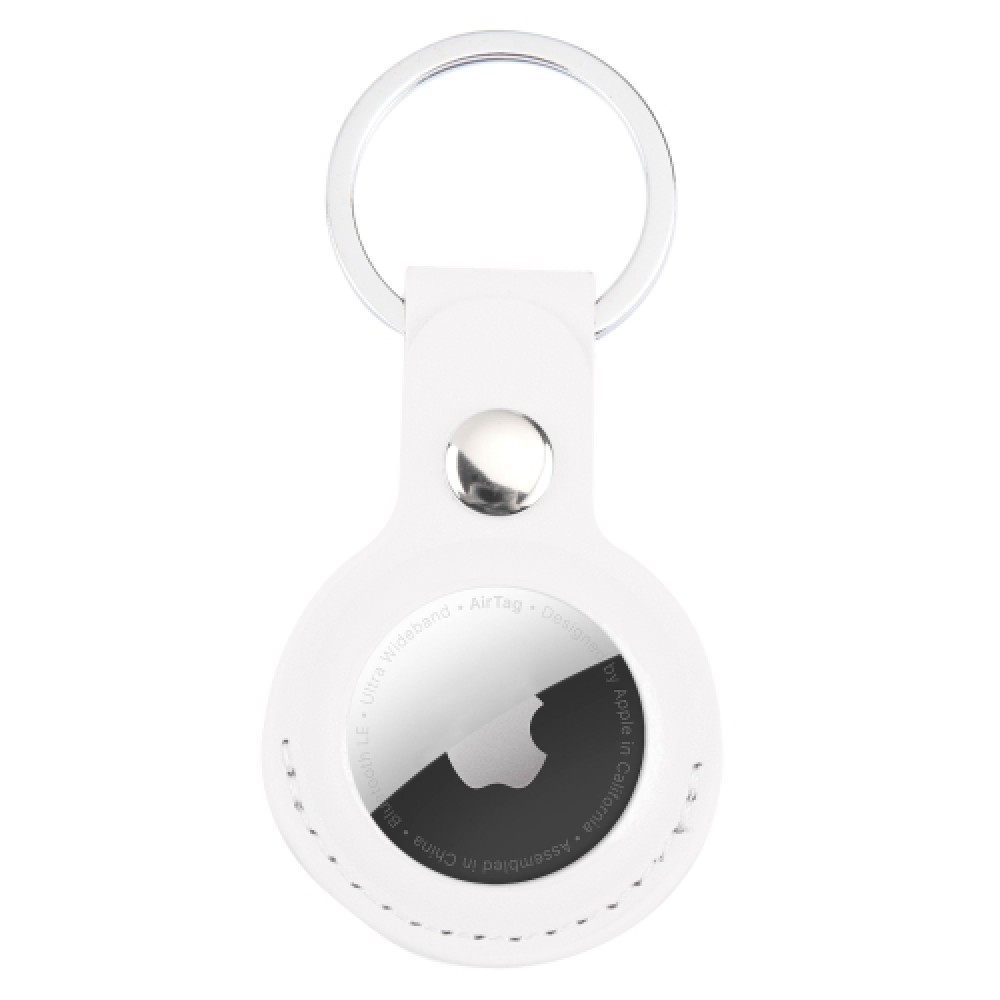 Δερμάτινη Θήκη για AirTag με μπρελόκ White