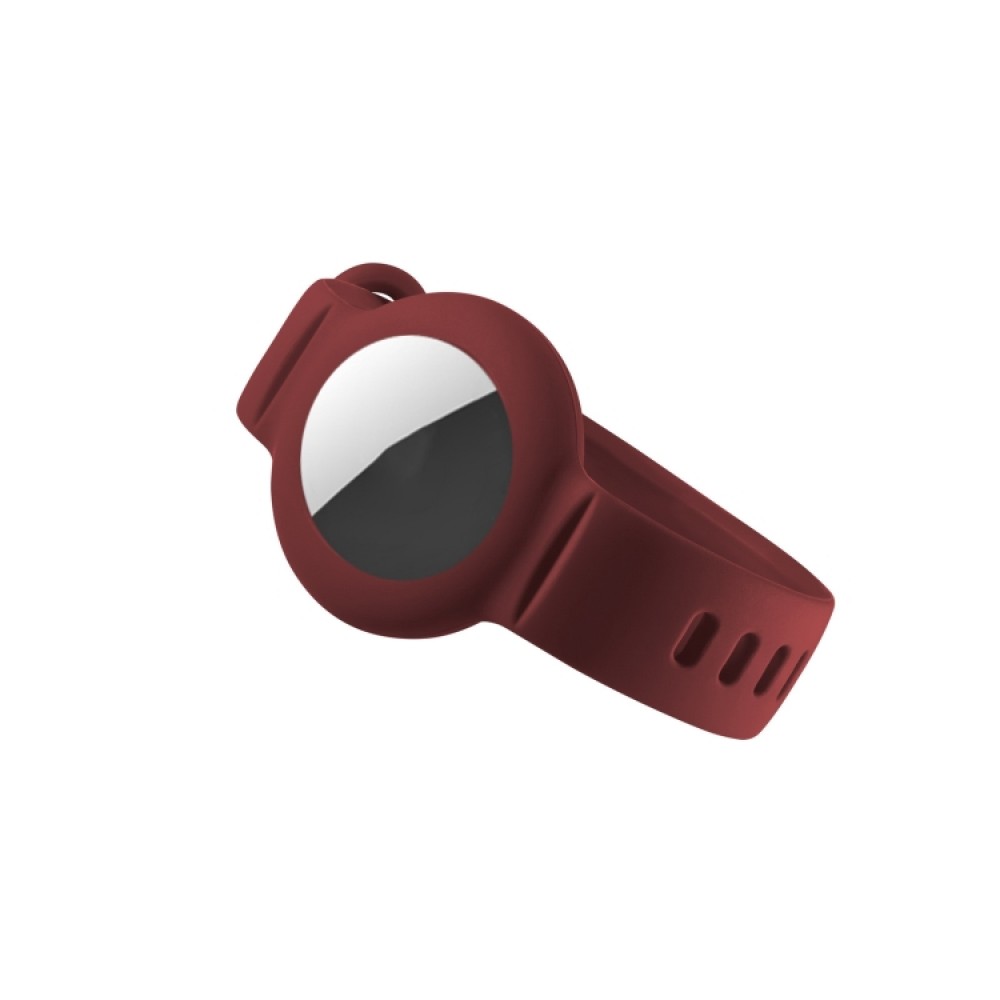 Λουράκι σιλικόνης με θήκη για AirTag Wine Red