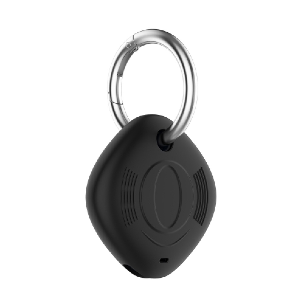 Θήκη σιλικόνης Rhombus για Samsung Galaxy SmartTag με μπρελόκ Black