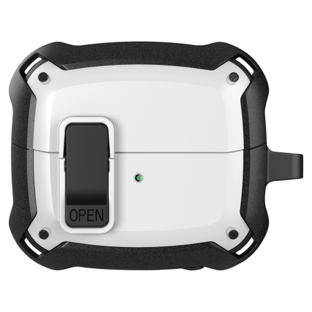 Θήκη Armor με γάντζο ασφαλείας και διακόπτη για Samsung Galaxy Buds 3 / 3 Pro White Θήκη Armor με γάντζο ασφαλείας και διακόπτη για Samsung Galaxy Buds 3 / 3 Pro White