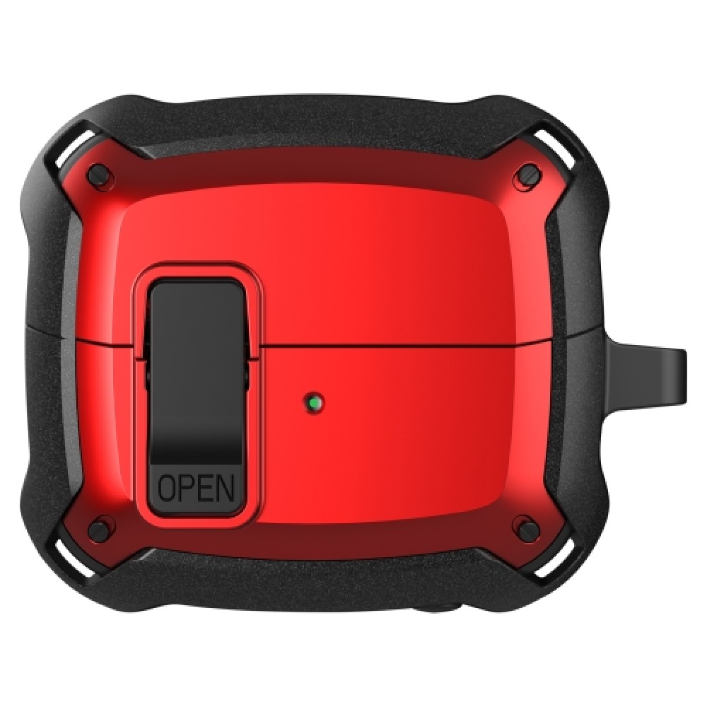 Θήκη Armor με γάντζο ασφαλείας και διακόπτη για Samsung Galaxy Buds 3 / 3 Pro Red