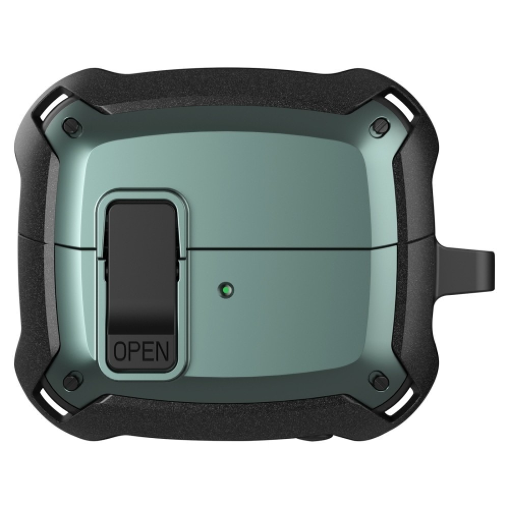 Θήκη Armor με γάντζο ασφαλείας και διακόπτη για Samsung Galaxy Buds 3 / 3 Pro Green Θήκη Armor με γάντζο ασφαλείας και διακόπτη για Samsung Galaxy Buds 3 / 3 Pro Green