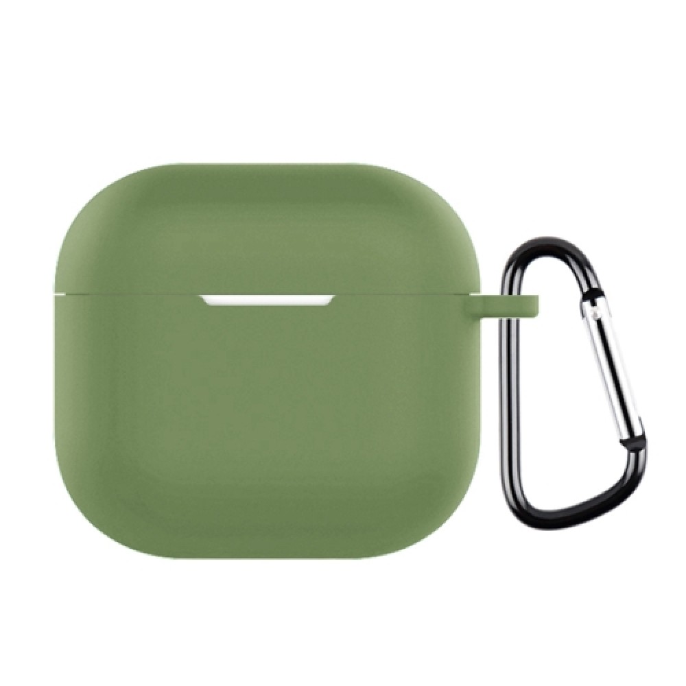 Θήκη σιλικόνης με γάντζο ασφαλείας για AirPods 4 Matcha Green