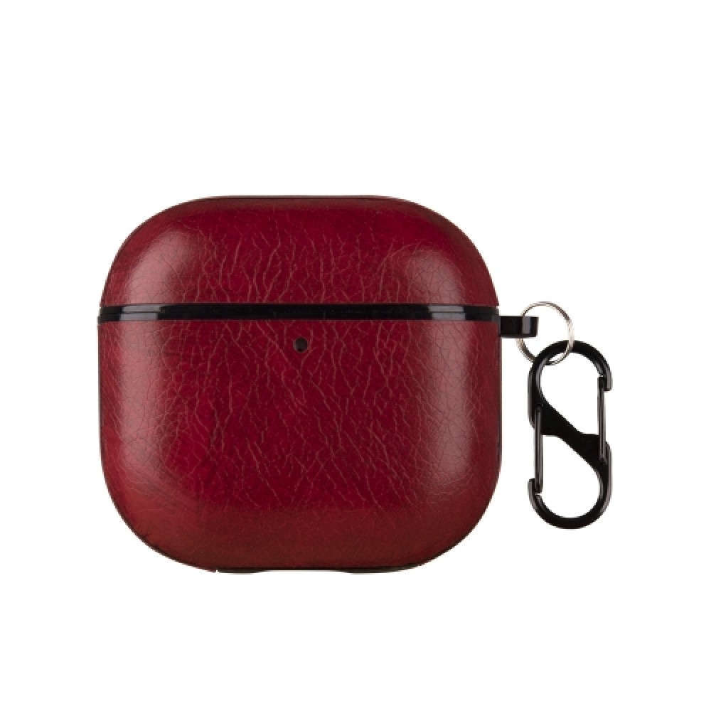 Δερμάτινη Θήκη με γάντζο ασφαλείας για AirPods 4 Red