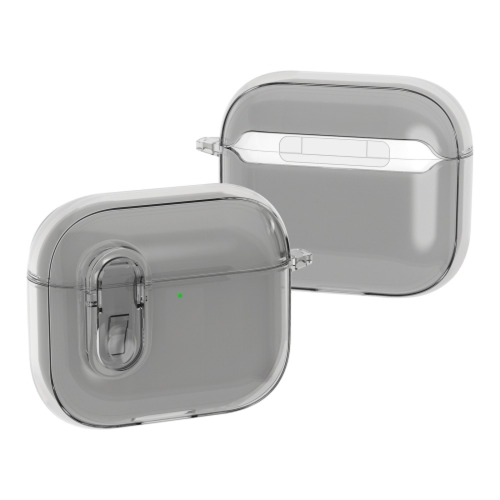 Θήκη shockproof crystal με διακόπτη για AirPods 4 Grey