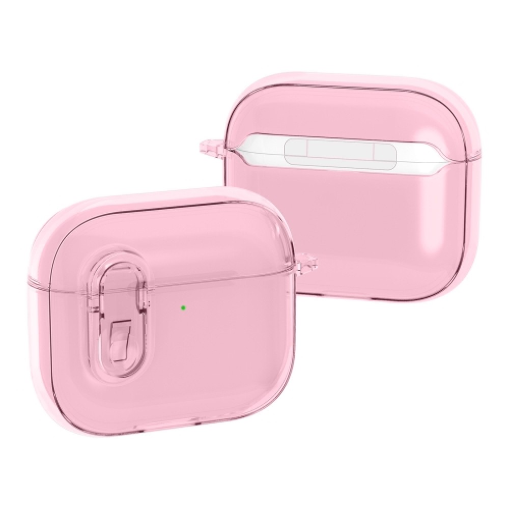 Θήκη shockproof crystal με διακόπτη για AirPods 4 Pink