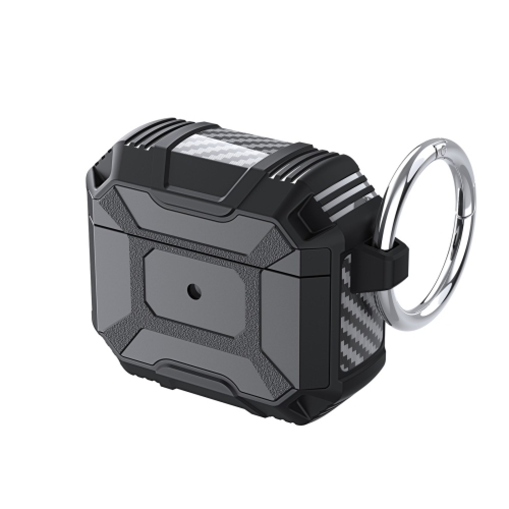 Θήκη armor Four-corner Shockproof με μπρελόκ για AirPods 4 Black