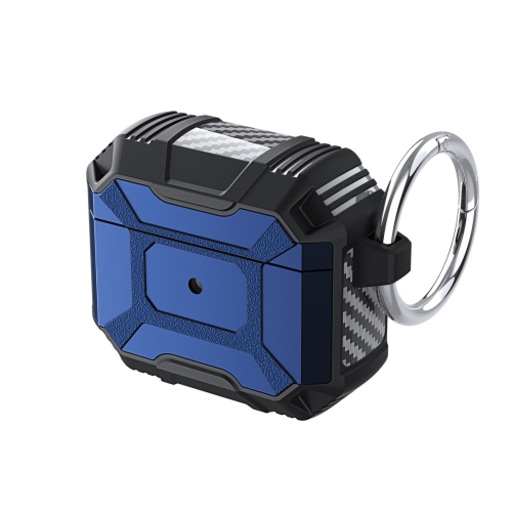 Θήκη armor Four-corner Shockproof με μπρελόκ για AirPods 4 Blue