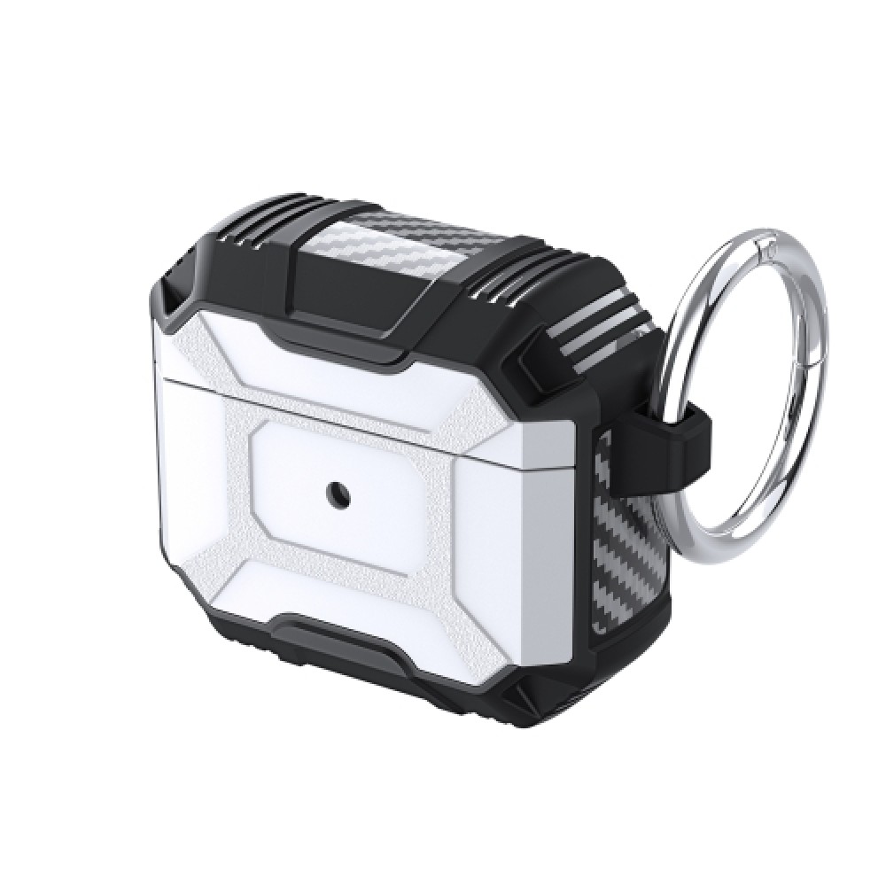Θήκη armor Four-corner Shockproof με μπρελόκ για AirPods 4 Silver