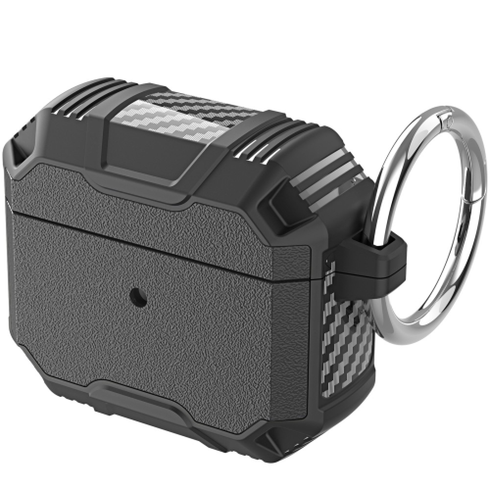 Θήκη shockproof με μπρελόκ για AirPods 4 Black