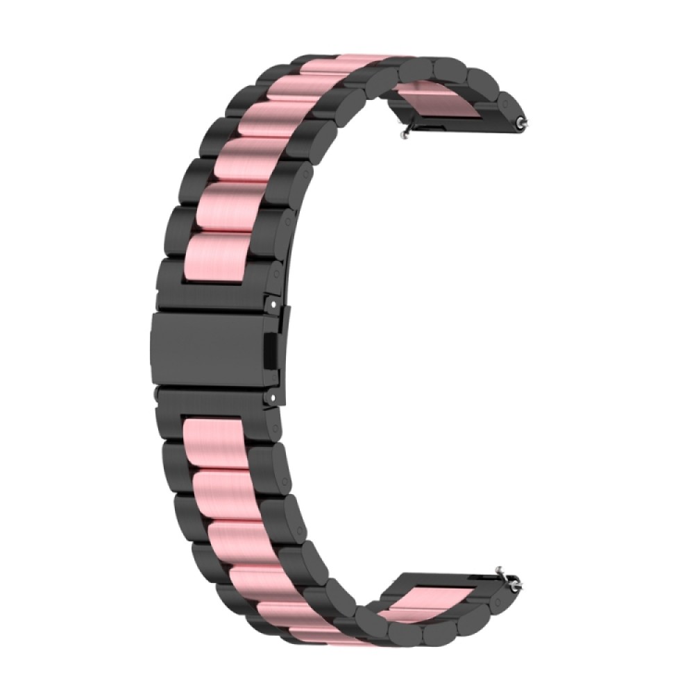 Mεταλλικό λουράκι stainless steel dual color για το Samsung Galaxy Watch 4 (40mm)/(44mm) / Samsung Galaxy Watch 4 classic (42mm) /(46mm) - Black/ Pink
