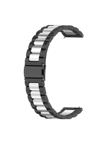 Mεταλλικό λουράκι stainless steel dual color για το Samsung Galaxy Watch 4 (40mm)/(44mm) / Samsung Galaxy Watch 4 classic (42mm) /(46mm) - Black/ Silver