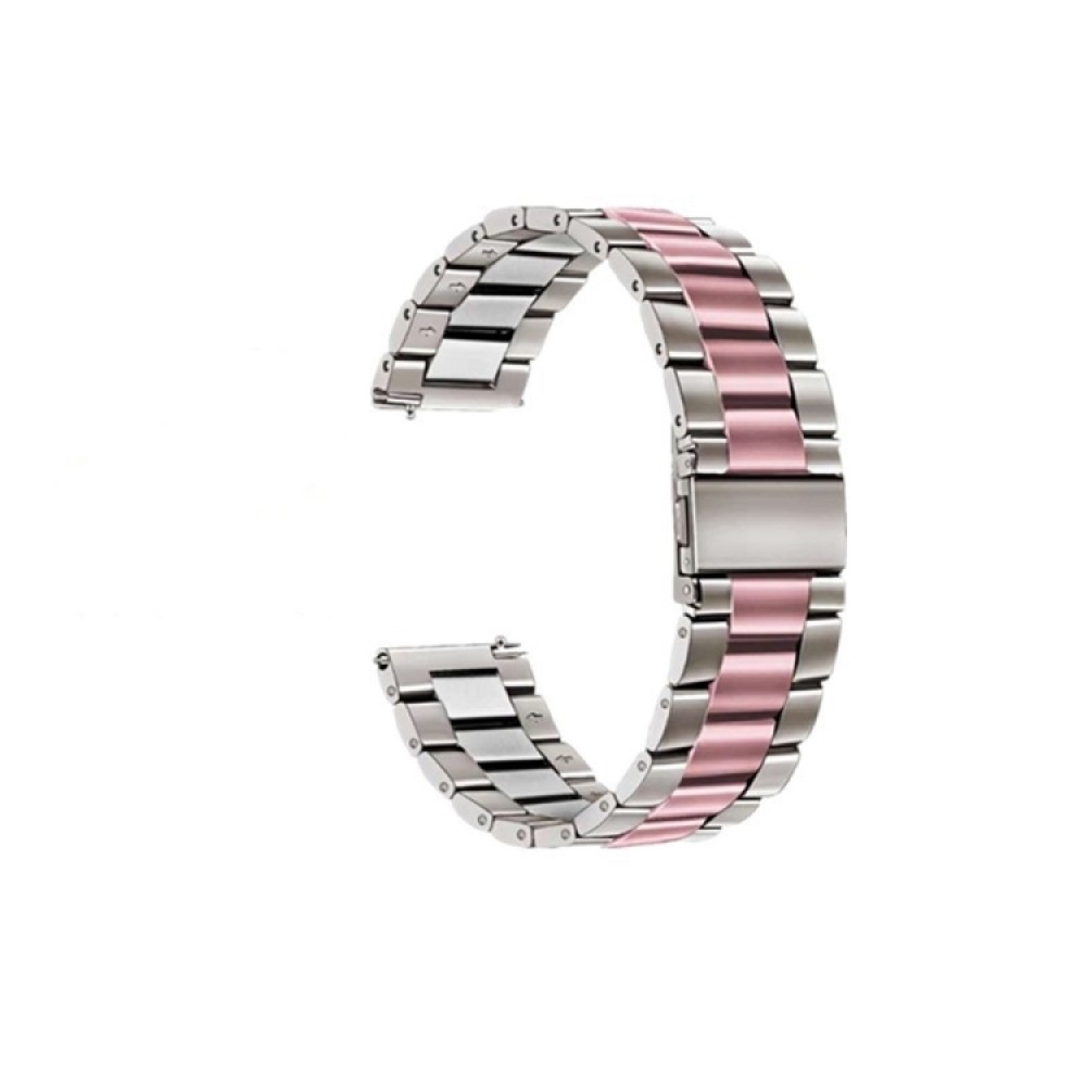 Mεταλλικό λουράκι stainless steel dual color για το Galaxy Watch 46mm/GEAR S3 CLASSIC / FRONTIER / Watch 3 (45mm) - Silver /Pink