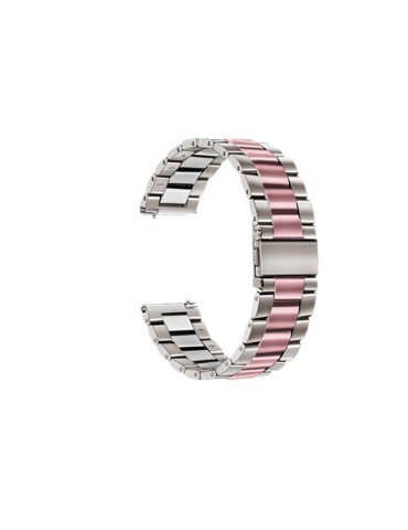 Mεταλλικό λουράκι stainless steel dual color για το Galaxy Watch 42mm - Silver/ Pink