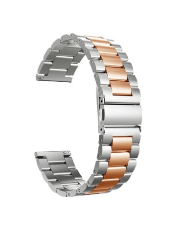 Mεταλλικό λουράκι stainless steel dual color για το  Huawei Watch 3 (46mm) / Huawei watch 3 Pro (48mm) / Huawei Watch GT 2 Pro (47mm) / Honor GS Pro 48mm - Silver/ Rose
Gold