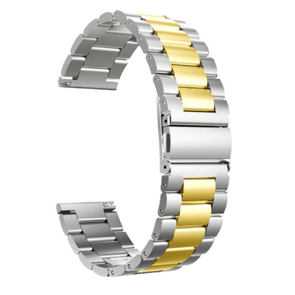 Mεταλλικό λουράκι stainless steel dual color για το Galaxy Watch 46mm/GEAR S3 CLASSIC / FRONTIER / Watch 3 (45mm) - Silver /Gold