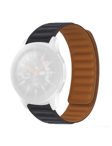Δερμάτινο λουράκι με μαγνητικό κλείσιμο για το  Galaxy Watch 46mm/GEAR S3 CLASSIC / FRONTIER / Watch 3 (45mm) - Black