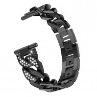 Μεταλλικό λουράκι stainless steel diamond pattern για το  Huawei Watch GT/GT 2 (46mm)/ GT 2e /GT Active/Honor Magic/Watch 2 Classic - Black