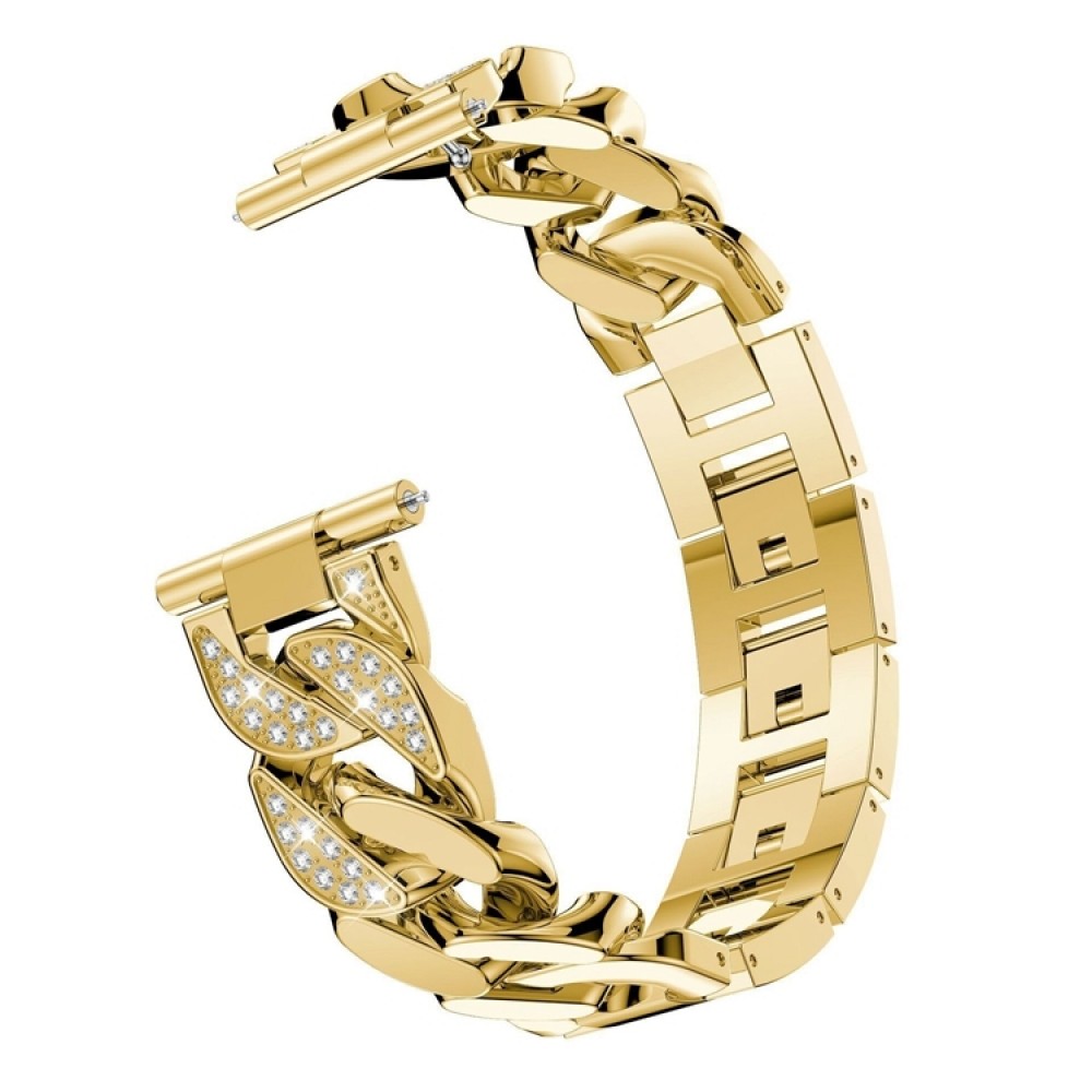 Μεταλλικό λουράκι stainless steel diamond pattern για το  Galaxy Watch 46mm/GEAR S3 CLASSIC / FRONTIER / Watch 3 (45mm) - Gold
