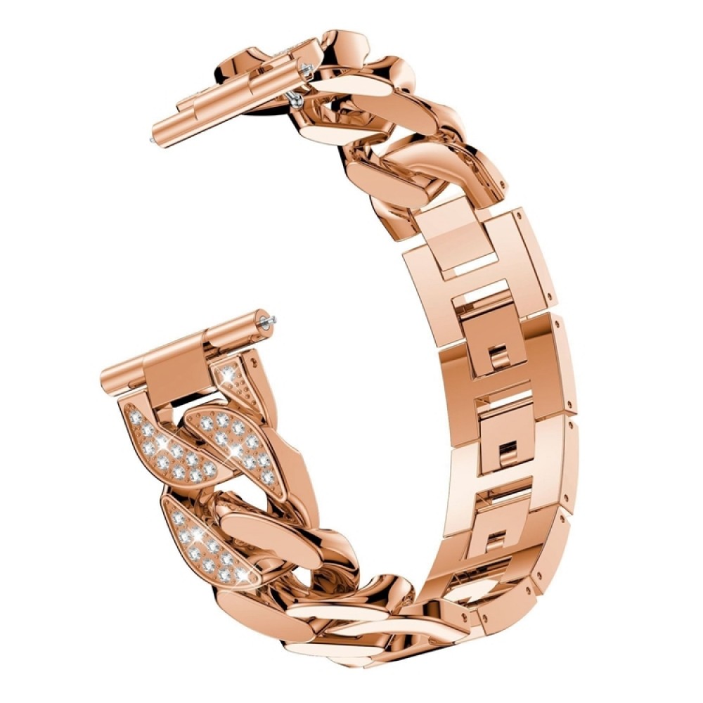 Μεταλλικό λουράκι stainless steel diamond pattern για το  Realme Watch S - Rose Gold