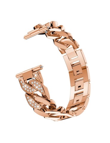 Μεταλλικό λουράκι stainless steel diamond pattern για το  Galaxy Watch 46mm/GEAR S3 CLASSIC / FRONTIER / Watch 3 (45mm) - Rose Gold