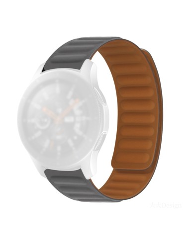 Δερμάτινο λουράκι με μαγνητικό κλείσιμο για το  Galaxy Watch 46mm/GEAR S3 CLASSIC / FRONTIER / Watch 3 (45mm) - Grey