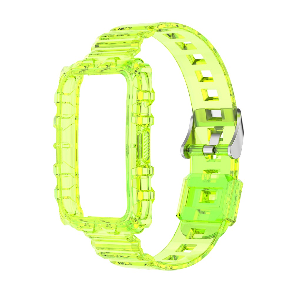 Λουράκι σιλικόνης με ενσωματωμένη θήκη προστασίας για το Huawei Watch Fit- Yellowgreen