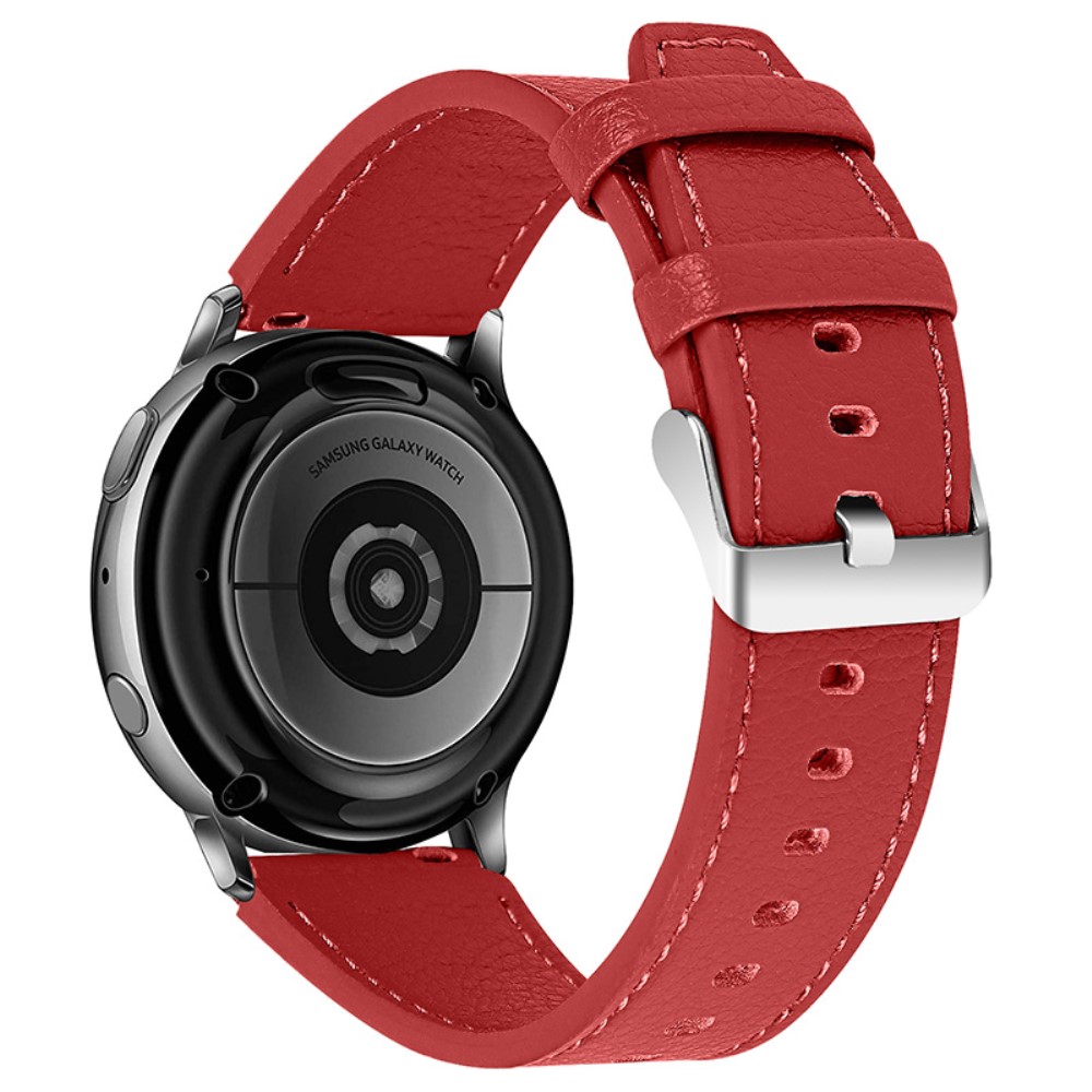 Δερμάτινο λουράκι με ασημί κούμπωμα για το  Huawei Watch 3 (46mm) / Huawei watch 3 Pro (48mm) / Huawei Watch GT 2 Pro (47mm) / Honor GS Pro 48mm Red