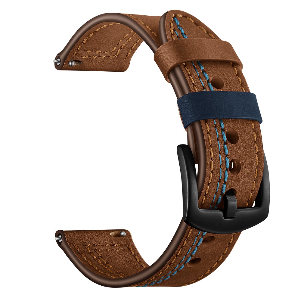 Δερμάτινο λουράκι με μεταλλικό κούμπωμα για το  Realme Watch 2 / Watch 2 Pro / Watch S Pro  Brown