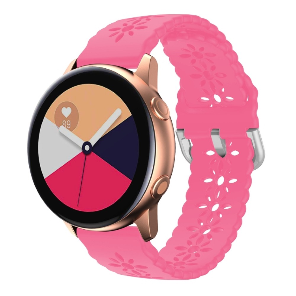Λουράκι σιλικόνης flower pattern για το  Galaxy Watch 42mm - Luminous Pink
